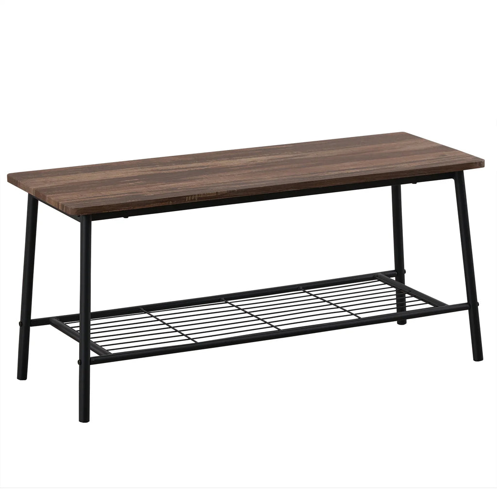 6-Piece Dining Table and Chair Set, Includes 1 Table, 1 Bench and 4 Chairs, Rectangular Kitchen Table and Armless Chairs, Compact Chairs with Curved Backrest for Dining Room