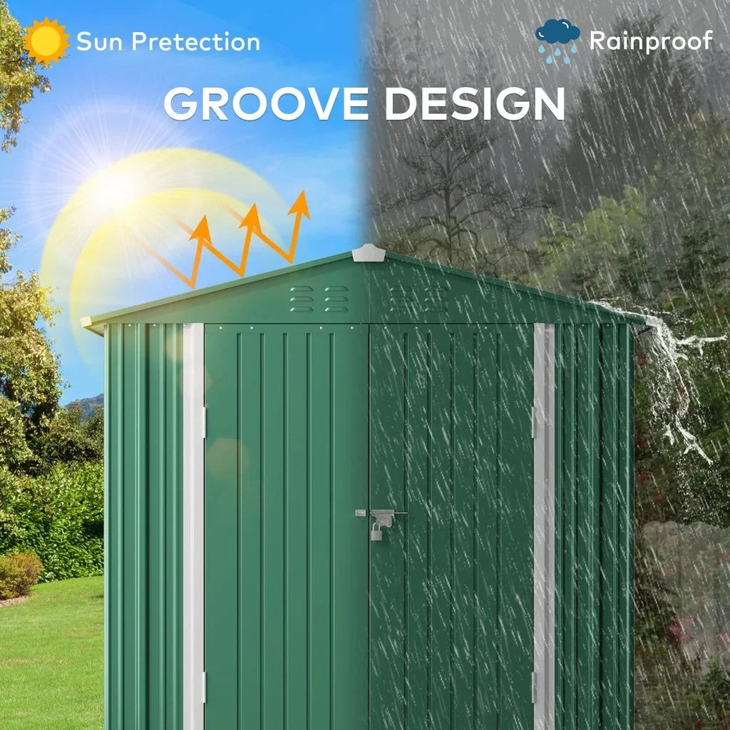 6' x 4' Outdoor Storage Shed on Sale, Aiho Shed & Outdoor Storage Clearance, Metal Storage Shed for Outside, Backyard, Garden & Patio - Dark Gray