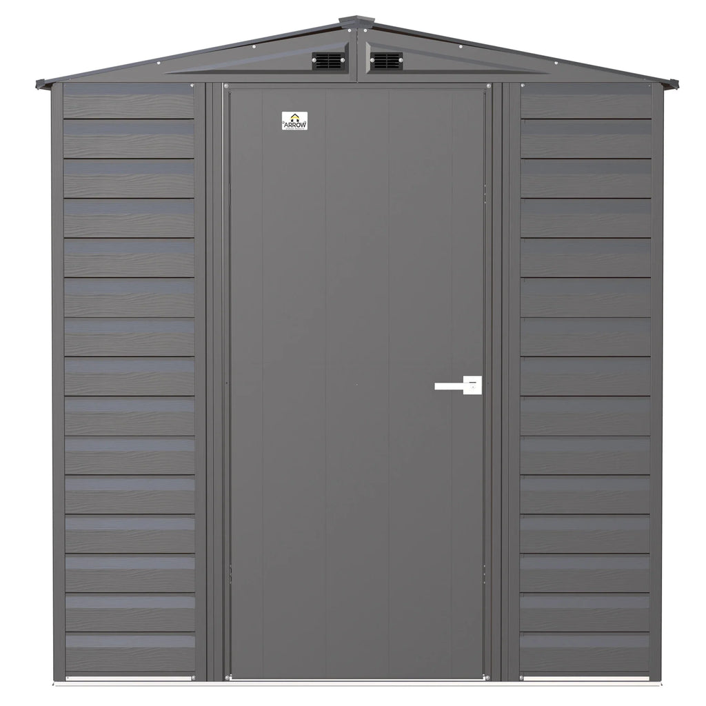 Arrow Select Steel Storage Shed Steel Storage Shed, 6x5, Charcoal