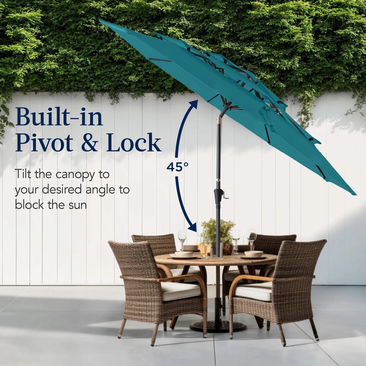 Best Choice Products 10ft 3-Tier Patio Umbrella, Market Sun Shade w/ Tilt Adjustment, Easy Crank - Red