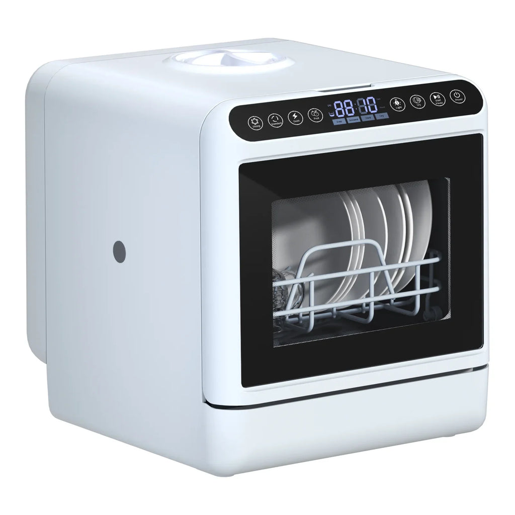 Kitem Mini Dishwasher with 6 Functions, 5 Place Settings -- 2-Tier Rack, 3-Spray Arm, Air-Dry Function, Portable Dishwasher with 5L Water Tank, Automatic Smart Countertop Dishwasher
