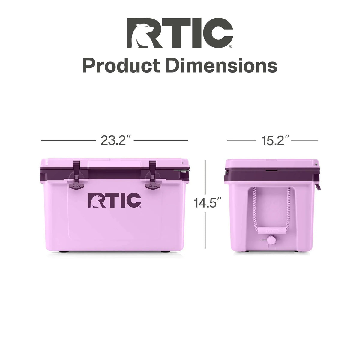 RTIC 32 QT Ultra-Light Hard-Sided Ice Chest Cooler, Fits 48 Cans, Dark Grey & Cool Grey