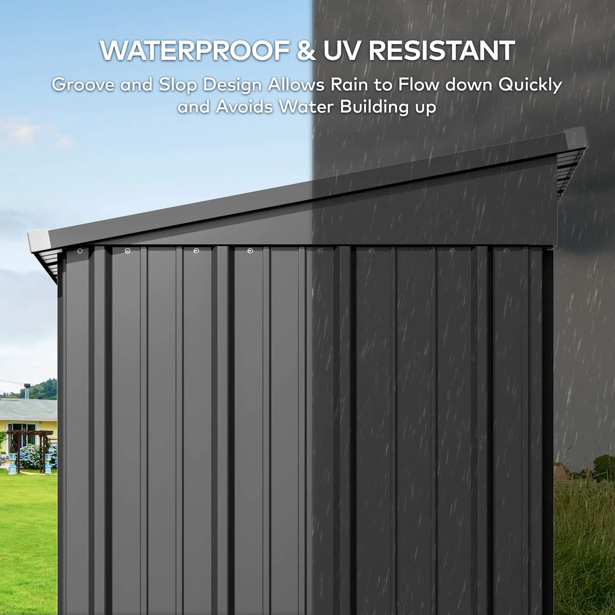 6' x 4' Outdoor Storage Shed, Lofka Garden Metal Shed with Base Frame for Backyard, Patio, Lawn, Gray