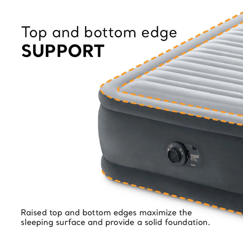Intex Dura Beam Comfort Plus Airbed Mattress w/ Built In Pump, Twin, 2 Pack