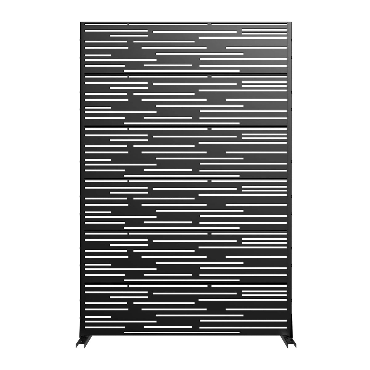MAYEERTY 72" 47in Outdoor Privacy Screen with Stand Metal Balcony Decorative Screen, Black