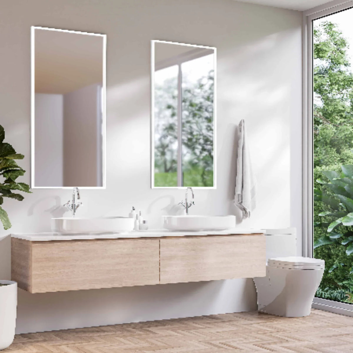 Modern Mirrors Astral Lighted Bathroom Vanity Mirror, Wall Mirror with Dimmable Daylight LED Lighting
