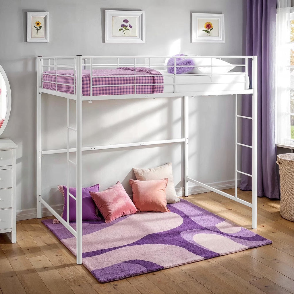 Walker Edison Sunset Modern Powder-Coated Steel Metal Full Loft Bunk Bed - Black