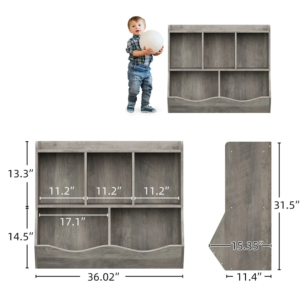 Kids Bookshelf and Bookcase Toy Storage Multi Shelf with Cubby Organizer Cabinet for Boys Girls,for Children Playroom Hallway Kindergarten School (White)