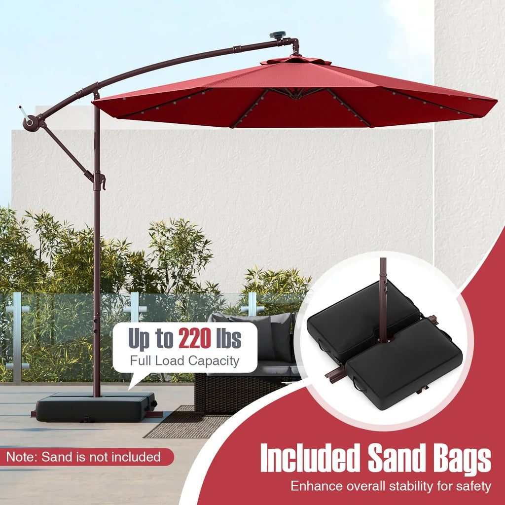 Costway 98.40" Navy Cantilever Patio Umbrella, Base-Included