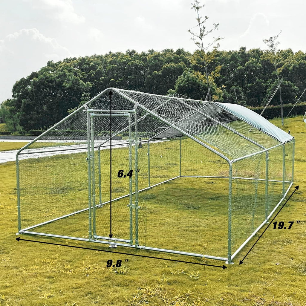 Large Metal Chicken Coop Chicken Run,Chicken Pen with Water-Resident and Anti-UV Cover,Duck Rabbit House Outdoor(10" W x 13" L x 6.5" H)