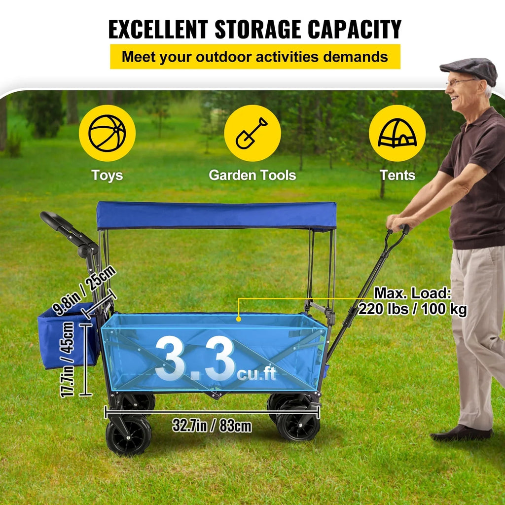 VEVOR 220.5 lbs Capacity Collapsible Wagon Cart with Foldable