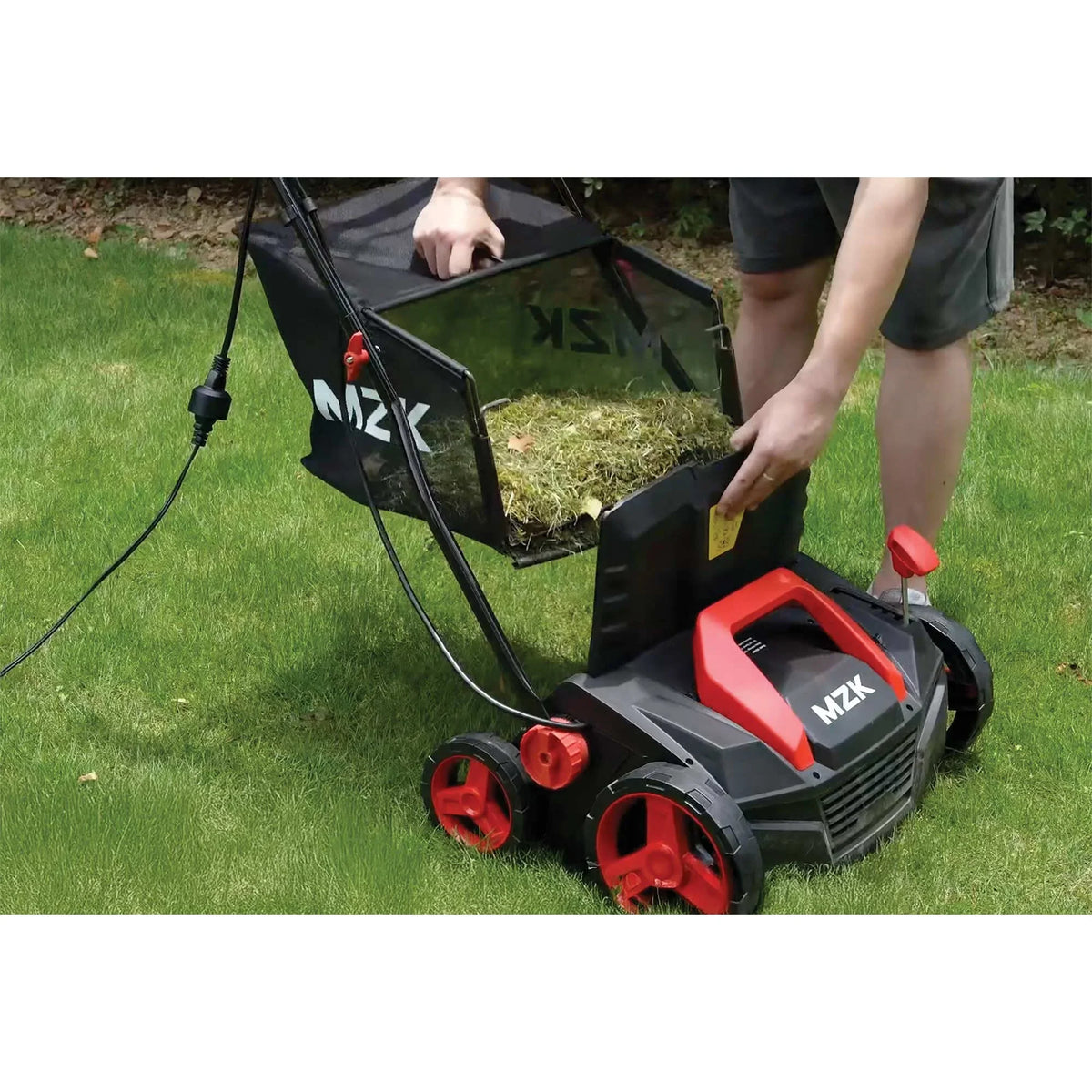 Mzk Electric Dethatcher & Scarifier, Powerful Lawn Rake for Healthy Grass Growth