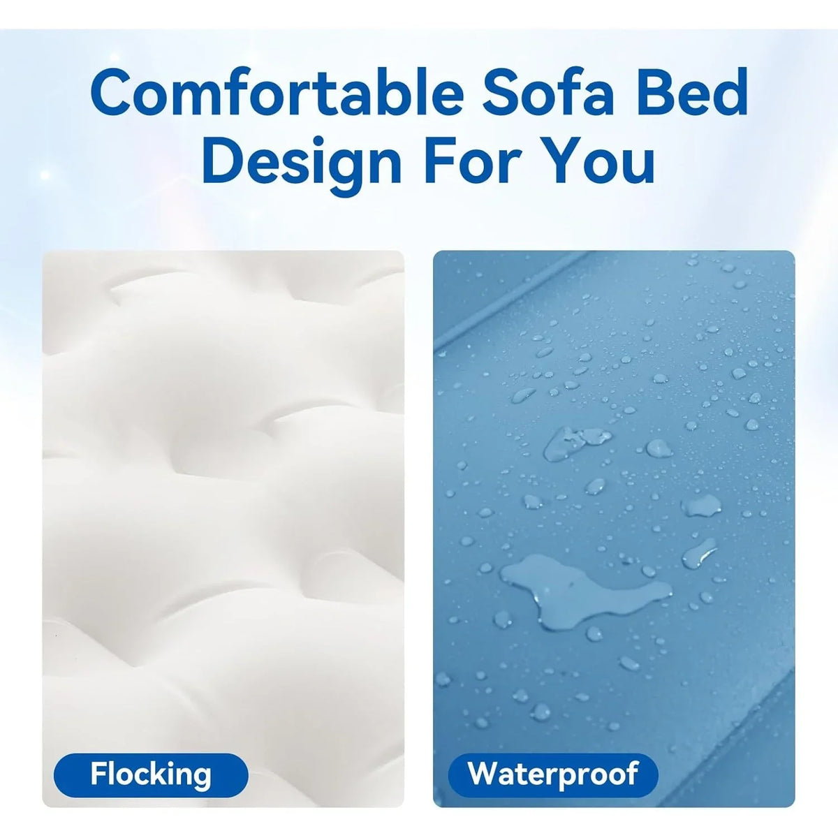 Full Size Air Mattress for Inflatable Portable Blow Up Mattress Sofa Bed with Flocked top-Double Air Couch for Tent Camping(Dark Brown)