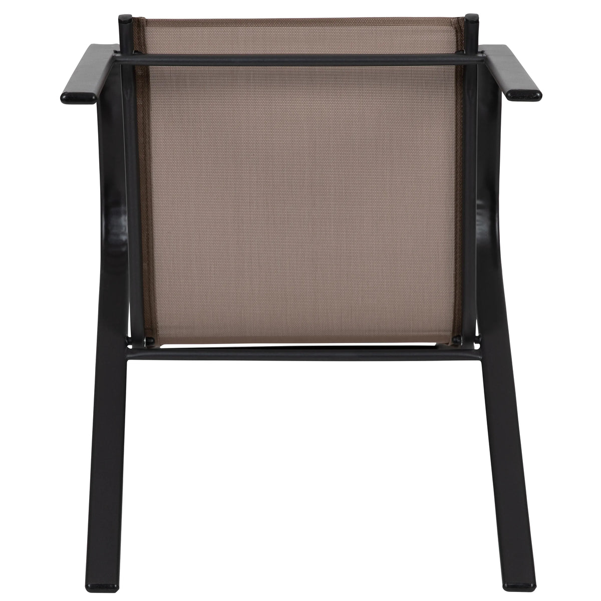 Emma + Oliver 4 Pack Gray Outdoor Stack Chair with Flex Comfort Material - Patio Stack Chair