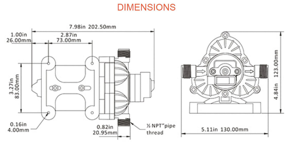 Seaflo, 1.2A, 115V, 33 Series Industrial Pressure with Power Plug Water Transfer Pump, 3.3 GPM