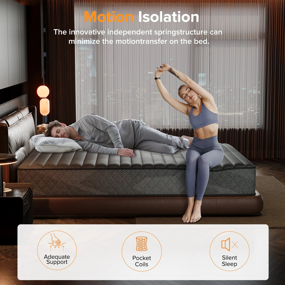 LIBORIA Queen Mattress, 10 inch Gel Memory Foam Hybrid Mattress for Cooling Sleep & Pressure Relief, Medium Firm, CertiPUR-US