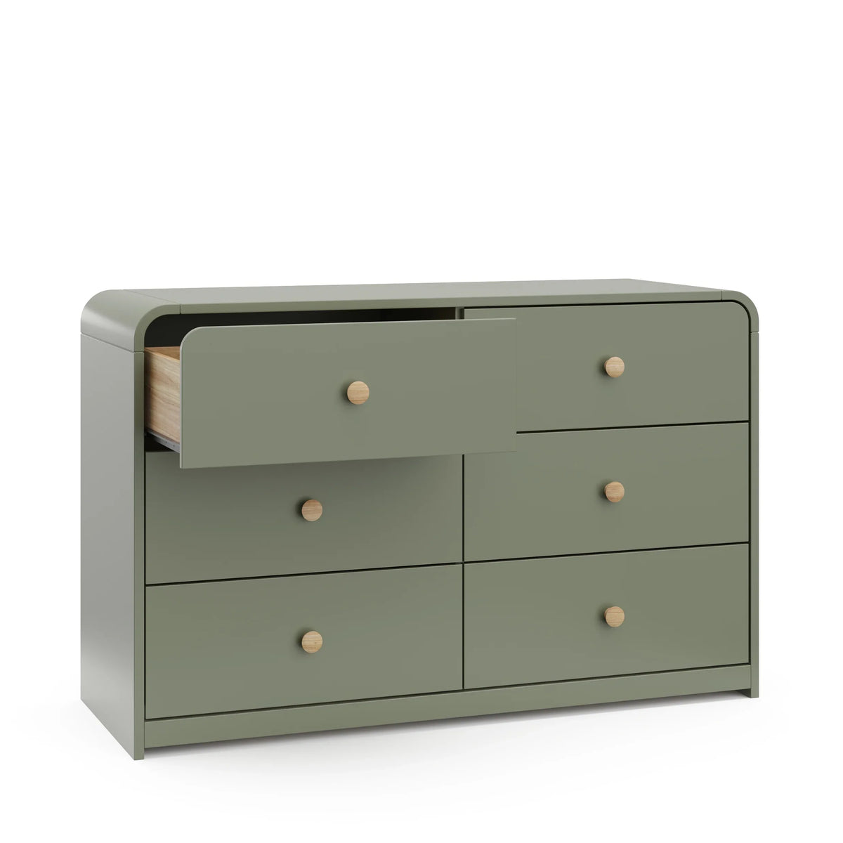 Storkcraft Santos 6 Drawer Nursery Double Dresser, White