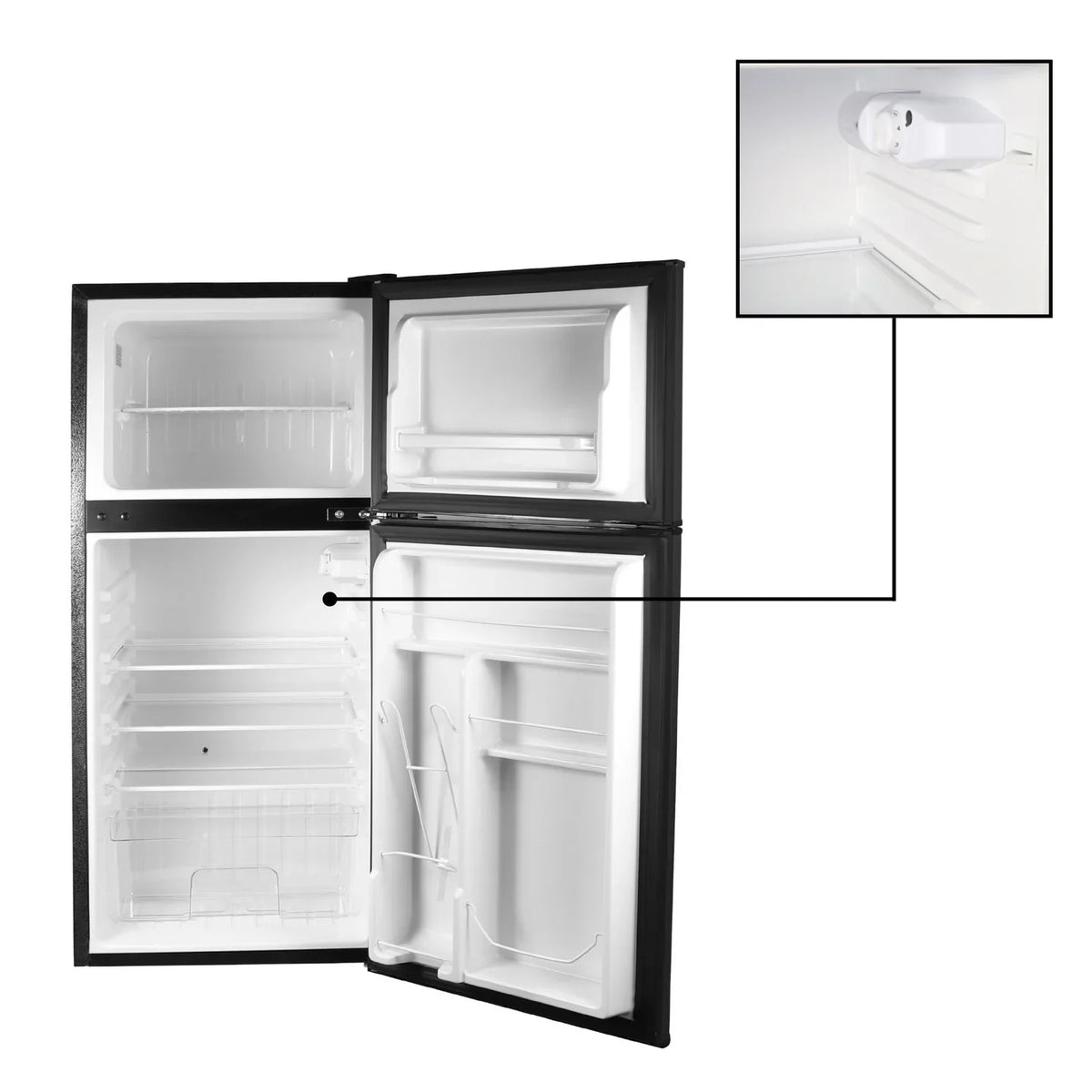 ConServ 4.5 Cu Ft Mini Fridge Freezer - Compact Refrigerator with Adjustable Shelves, Black