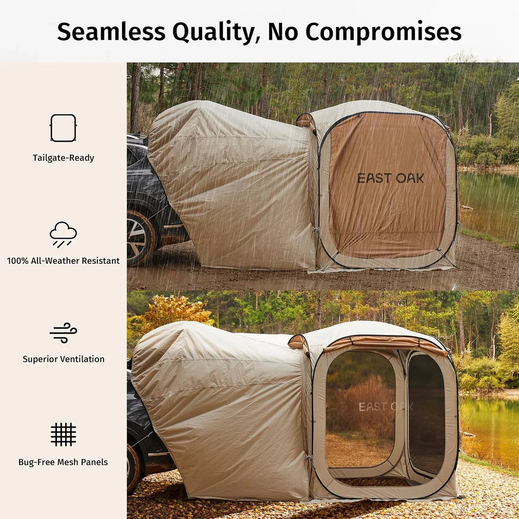 East Oak SUV Tailgate Tent Extension | 6x6 FT Windproof & Waterproof Canopy for Camping, Car, and Outdoor Adventures