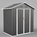 Syngar Outdoor Storage Shed with Lockable Doors, Dark Gray