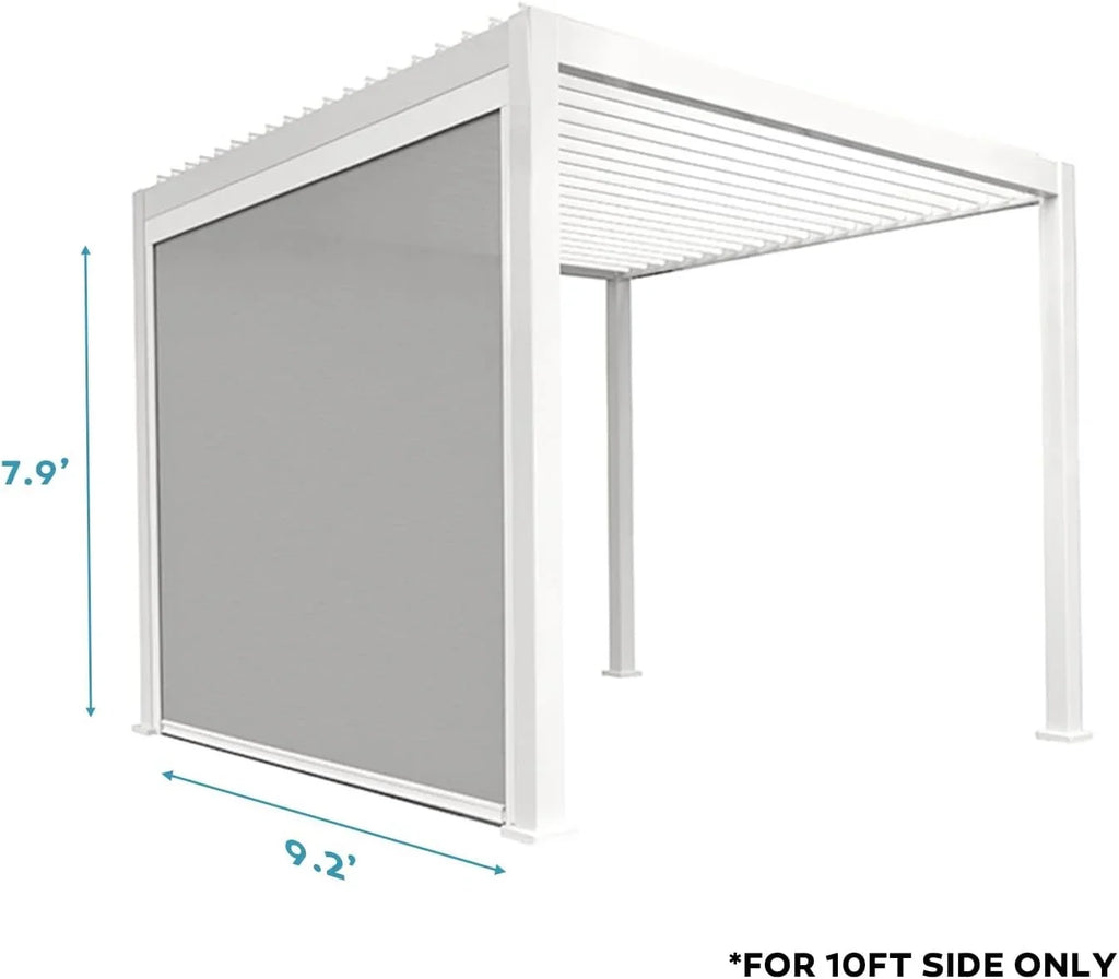 Mirador 111S Pergola Accessories, 1/3 10' Side Aluminum Deco Wall Screen, Charcoal (Not Pergola)