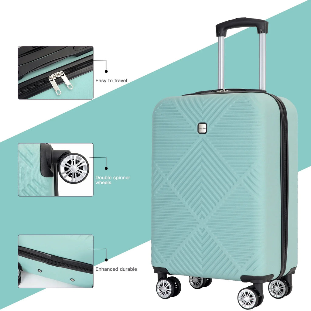 Tripcomp Luggage Sets 4 Piece Suitcase Set (14/20/24/28)Hardside Suitcase with Spinner Wheels Lightweight Carry on Luggage(Black)