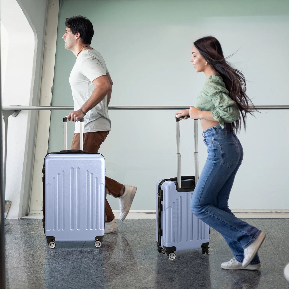 Red 3-Piece Hardshell Spinner Luggage Set (20in, 24in, 28in) - Large ABS Suitcase Set with 8 Wheels, Lightweight & Durable for Travel
