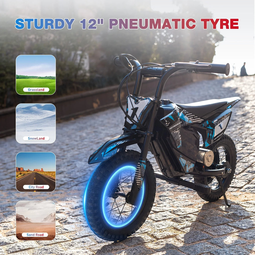 HOVERMAX Electric Dirt Bike, 150W Electric Motorcycle 10MPH Max Speed, Ride On Toys motocross for Kids