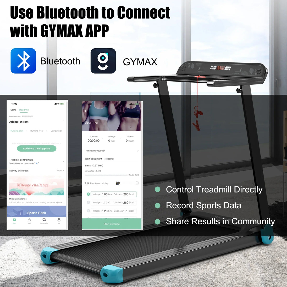 Gymax Electric Folding Treadmill Portable Cardio Running Machine w/ APP Control Red