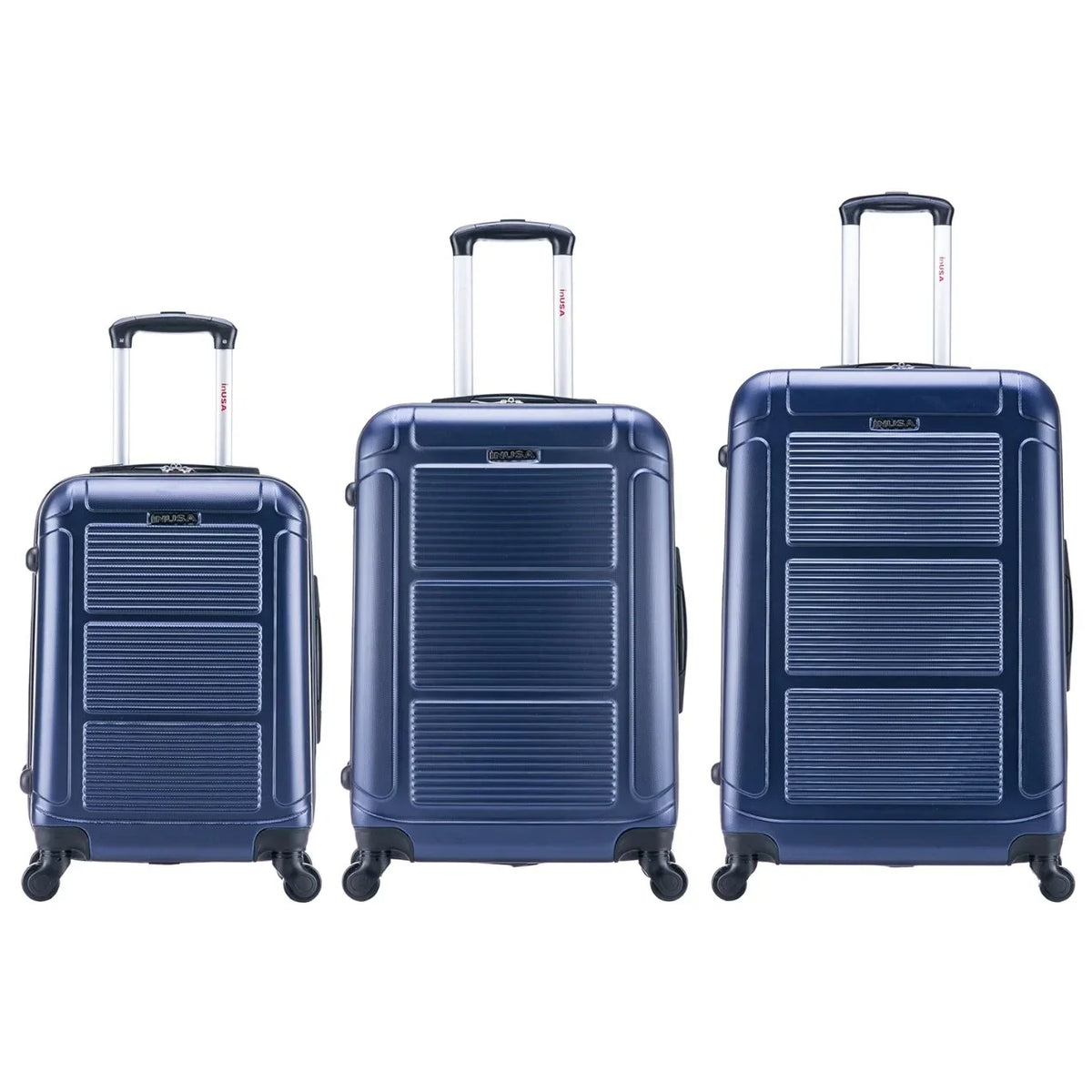InUSA Pilot 3-Piece Hardside Luggage Sets with Spinner Wheels, Handle, Trolley, (20"/24"/28"), Blue