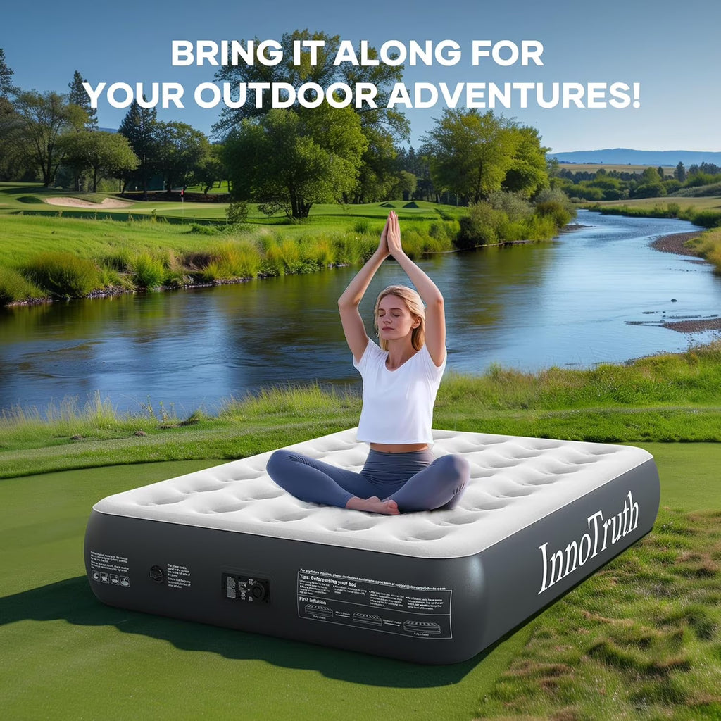 Camping Air Mattress Bed, Full Size with Built in Pump