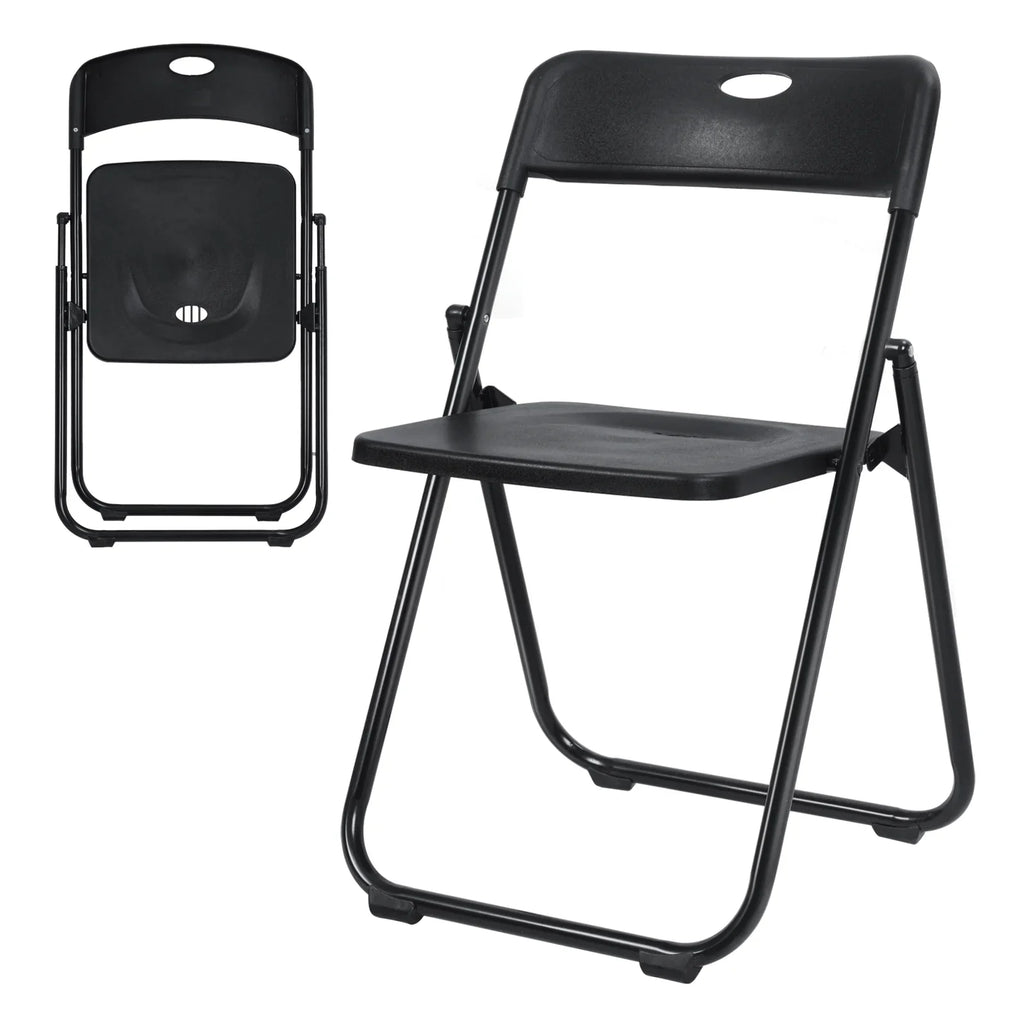 Anvazise Folding Chair 6Pcs/Set Folding Chairs, Staff Backpack Computer Chair, Basics Foldable Plastic Chair, Outdoor Portable Activity Chair, Black (Black)