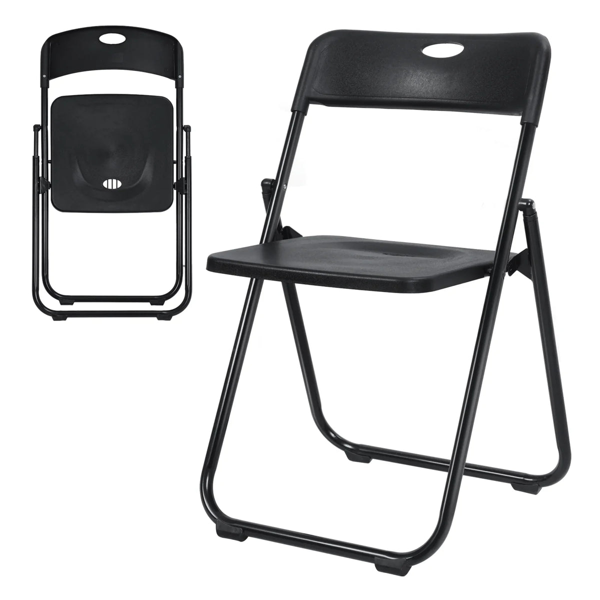 Anvazise Folding Chair 6Pcs/Set Folding Chairs, Staff Backpack Computer Chair, Basics Foldable Plastic Chair, Outdoor Portable Activity Chair, Black (Black)