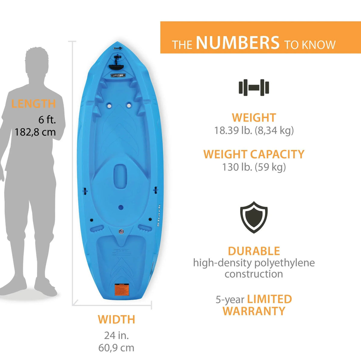 Lifetime Youth Shark 6 ft. Kayak, Picton Blue (91355)
