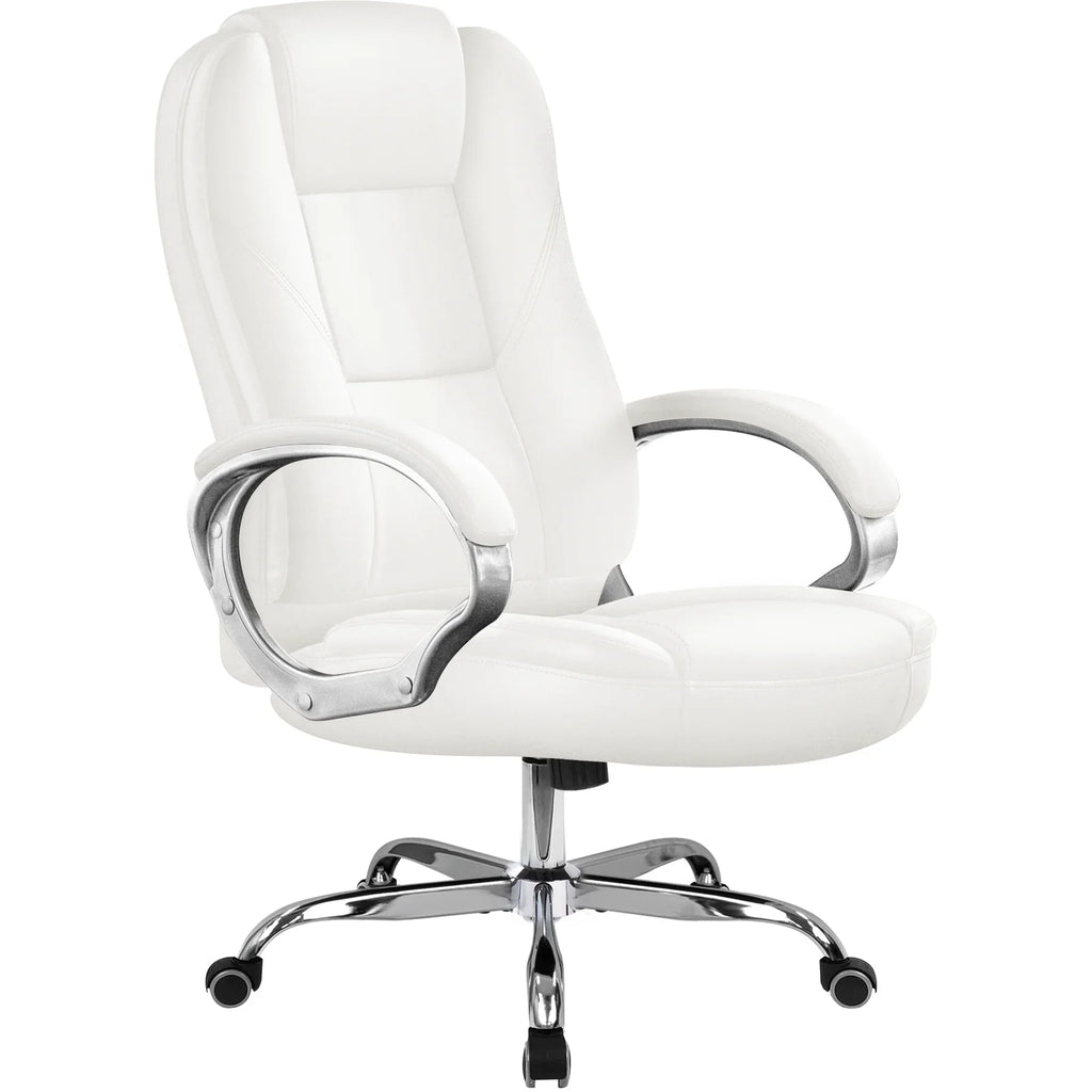 NEO CHAIR Home Office Chair, Heavy Duty Leather Office Chair, Ergonomic High Back Cushion Lumbar Back Support, Computer Desk Executive Chair for Work, 8 Hours Comfort, Jet Black