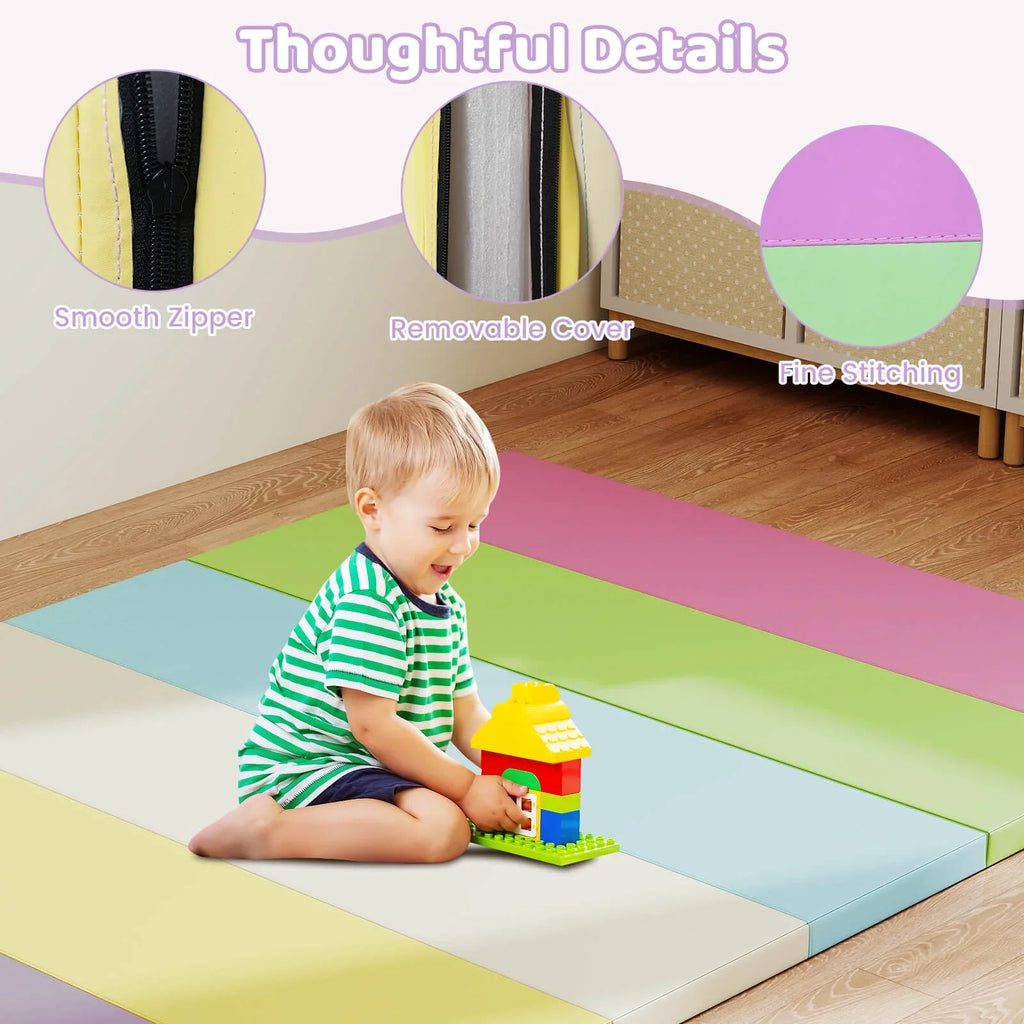 Costway Tri-Folding Gymnastics Mat 6' x 4' Tumbling Mat with Carrying Handles