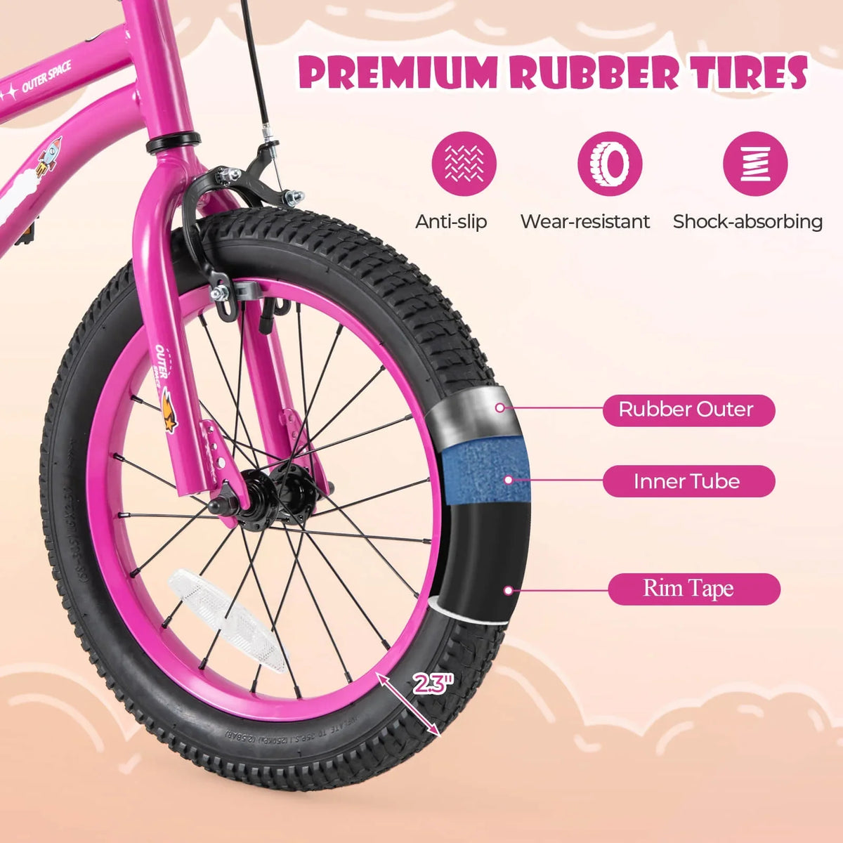 Costway 16-Inch Kid’s Bike for 4-7 Years Old with Adjustable Saddle & Anti-slip Handlebar Black