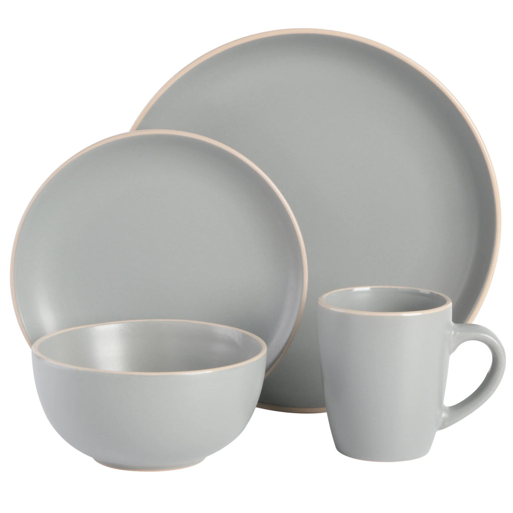 Gibson Home Rockaway 32 Piece Dinnerware Set - Gray