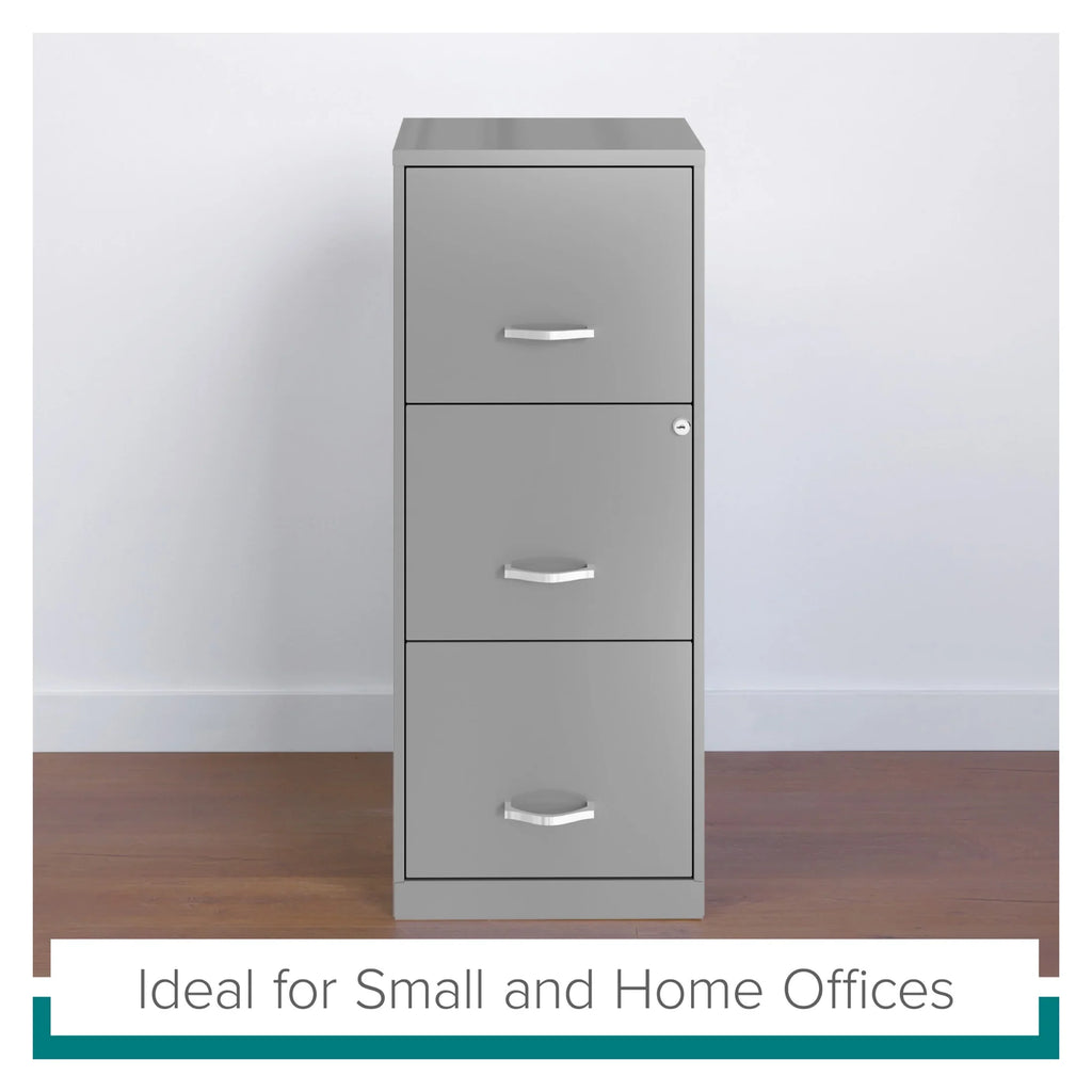 Space Solutions 18" Deep 3 Drawer Smart Letter Width Vertical File Cabinet, Navy