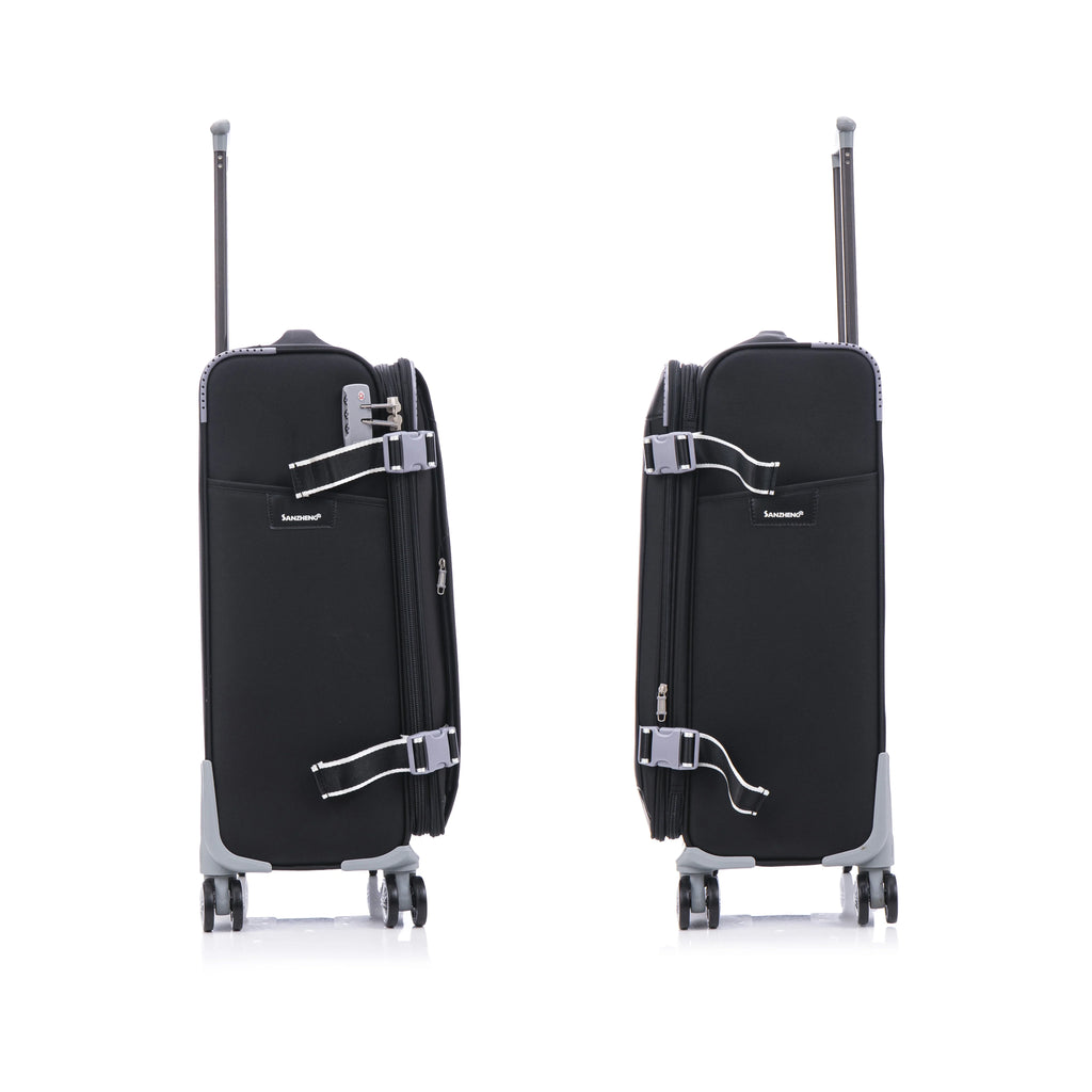 4-Piece Sage Green Softside Luggage Set with Spinner Wheels, Lightweight Expandable Suitcases (20"/24"/28"/32")