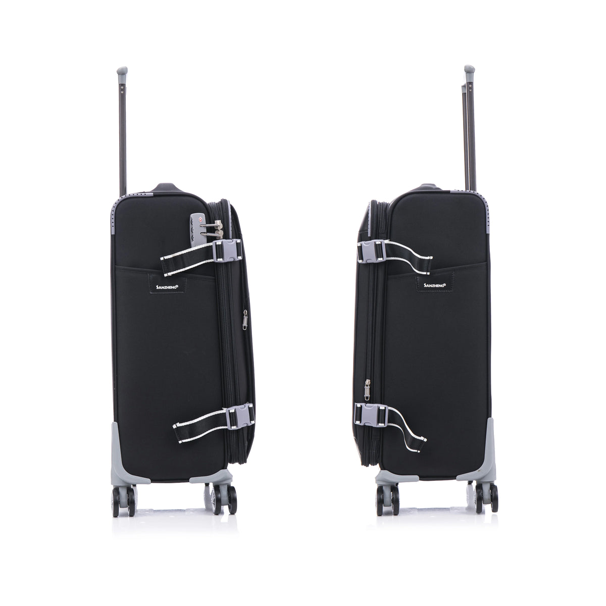 4-Piece Sage Green Softside Luggage Set with Spinner Wheels, Lightweight Expandable Suitcases (20"/24"/28"/32")