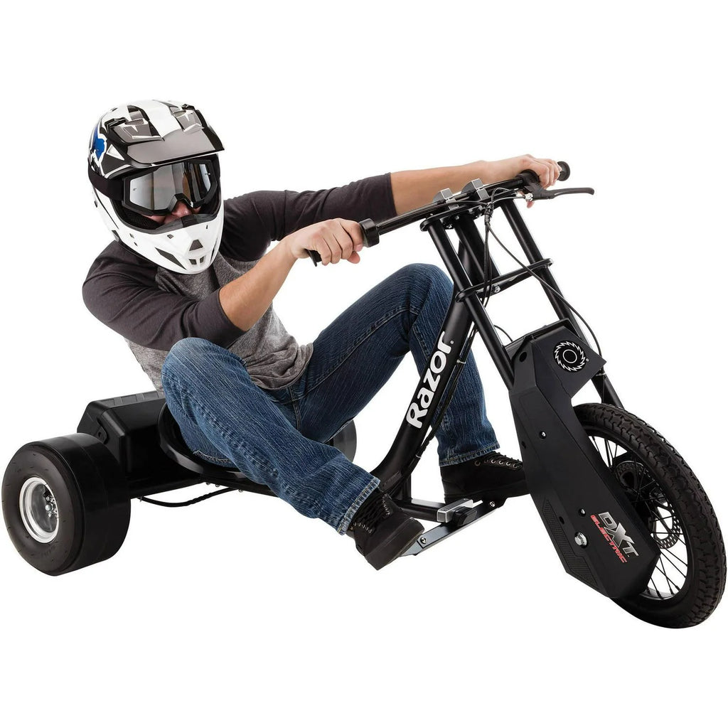 Razor DXT Electric Drift Trike- Black. 36V Powered Ride-On with Adjustable Seat and Variable Speed