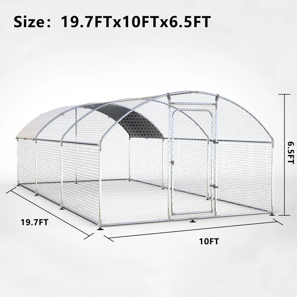 Large Metal Chicken Coop Chicken Run,Chicken Pen with Water-Resident and Anti-UV Cover,Duck Rabbit House Outdoor(10" W x 13" L x 6.5" H)
