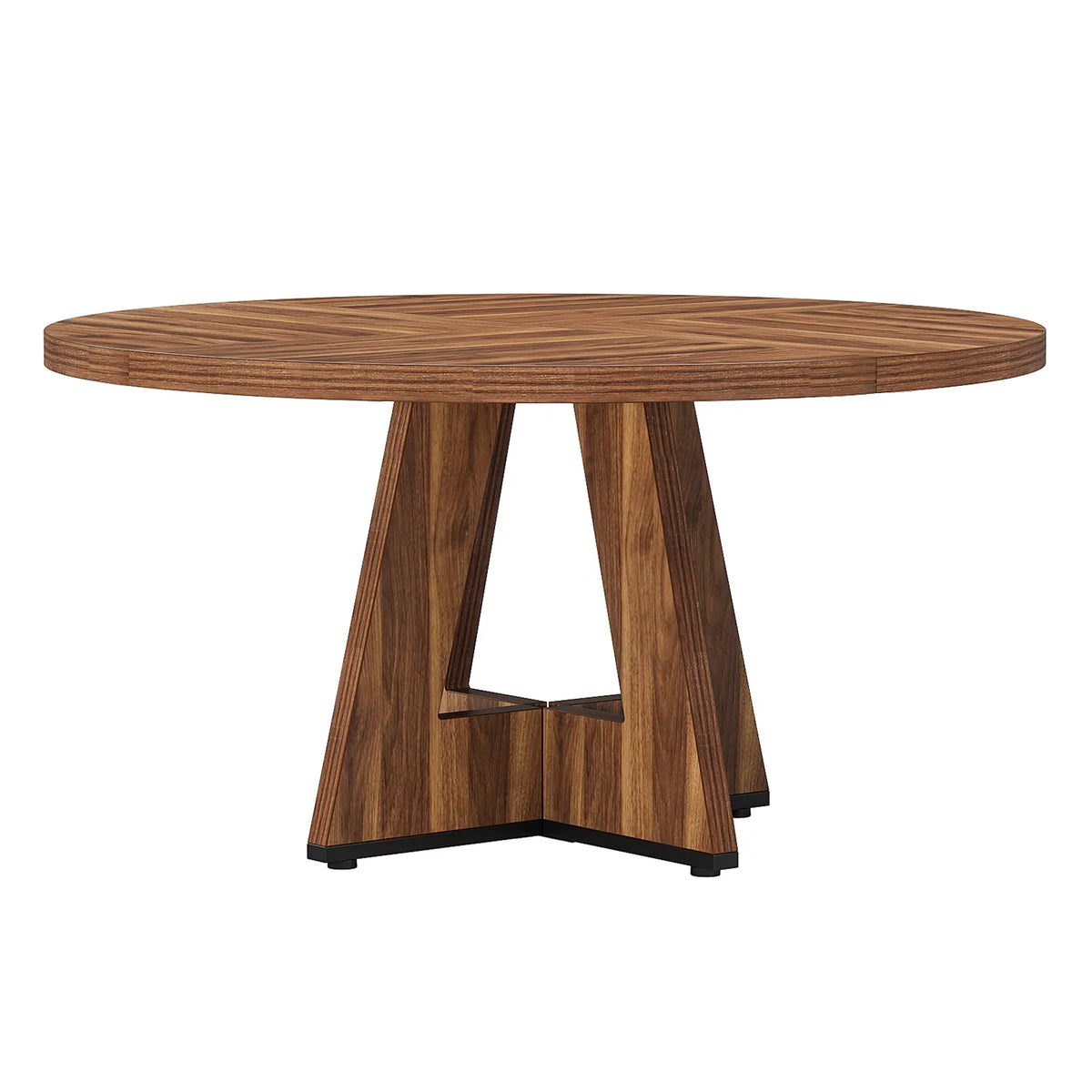MAYEERTY Round Dining Table for 4, 47" Wood Kitchen Table Farmhouse Dinner Table