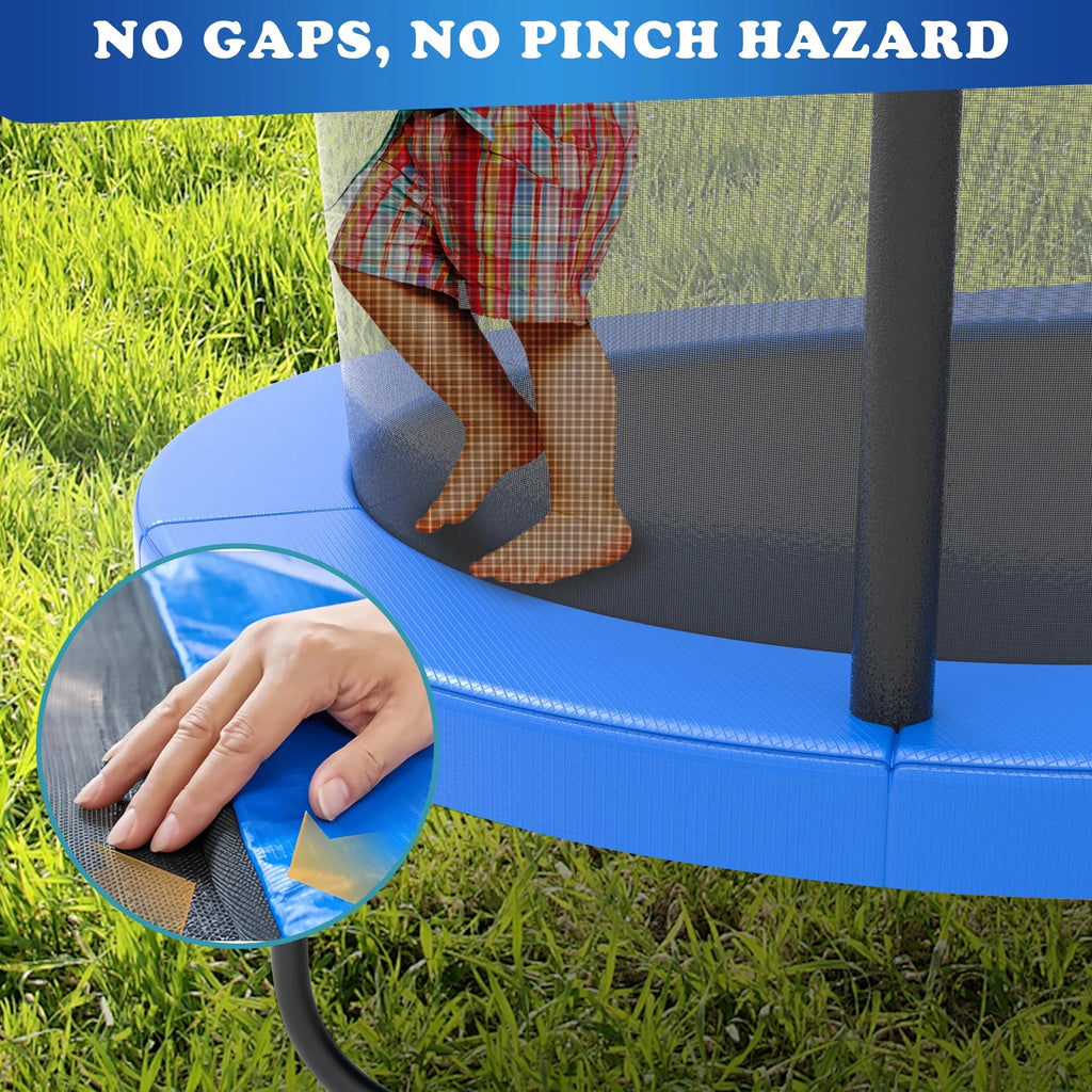 Seizeen 6FT Trampoline for Kids, 3-IN-1 Rectangular Outdoor/Indoor Trampoline with Enclosure, Basketball Hoop, Swing