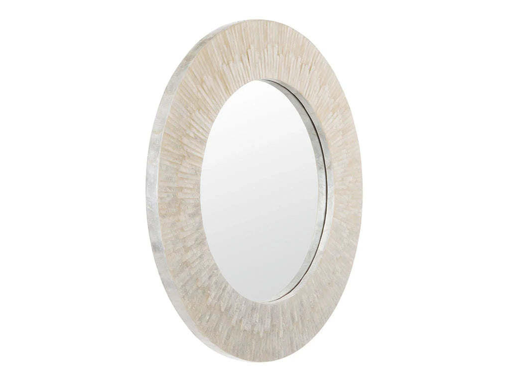 Kouboo Round Capiz Seashell Sunray Wall Mirror, Round Wall Mirror, Mirror For Bathroom Bedroom Living Room Entryway, Natural White