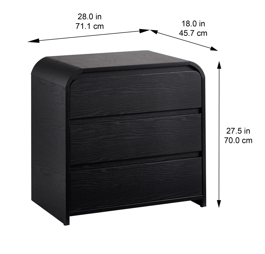 Better Homes & Gardens Juliet 3 Drawer Nightstand with USB, Light Honey