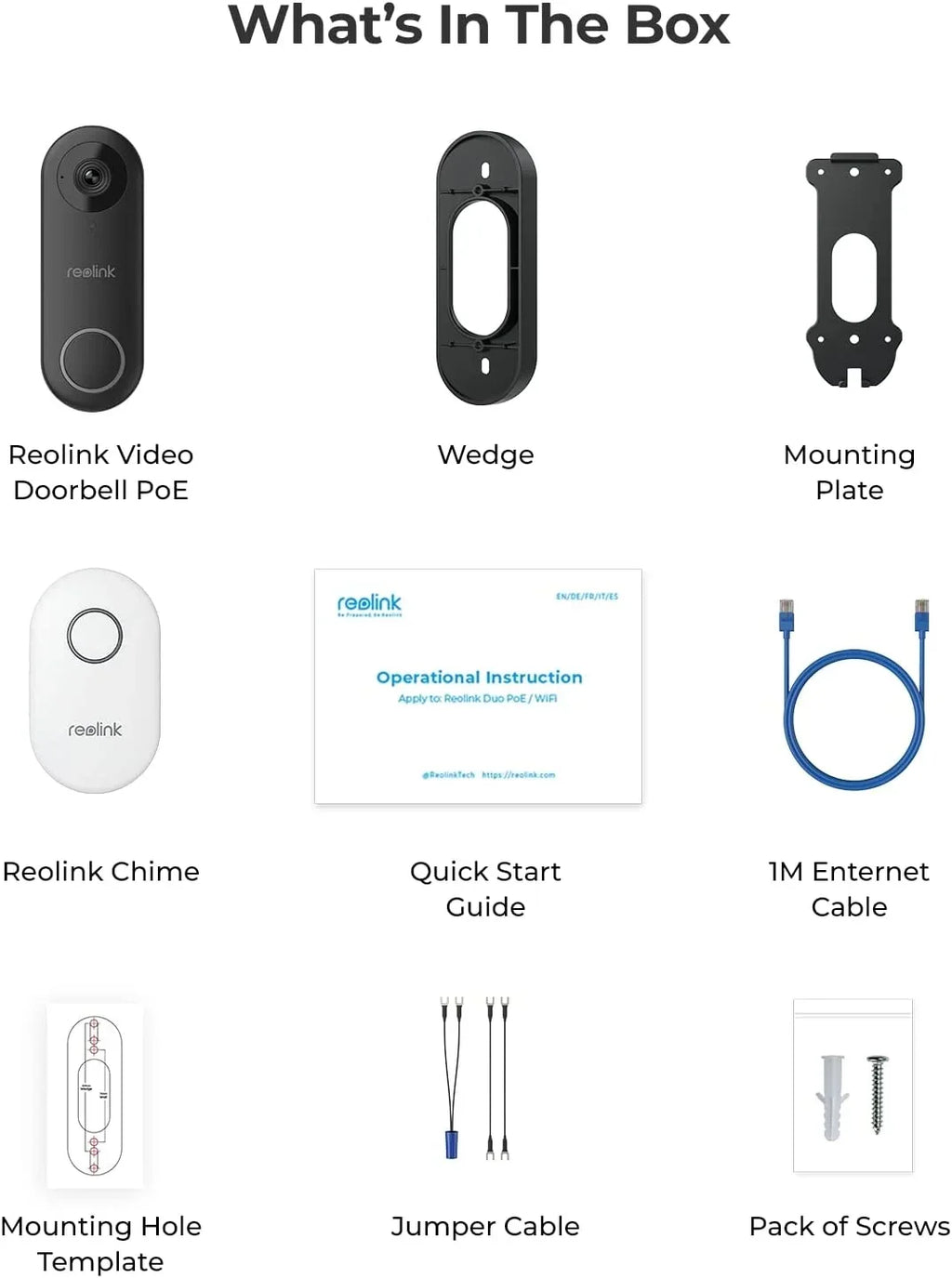 Reolink 2pcs Doorbell(PoE Version) 180" Diagonal, 5MP IP Security Camera with Chime, Secured Local Storage, No Monthly Fee