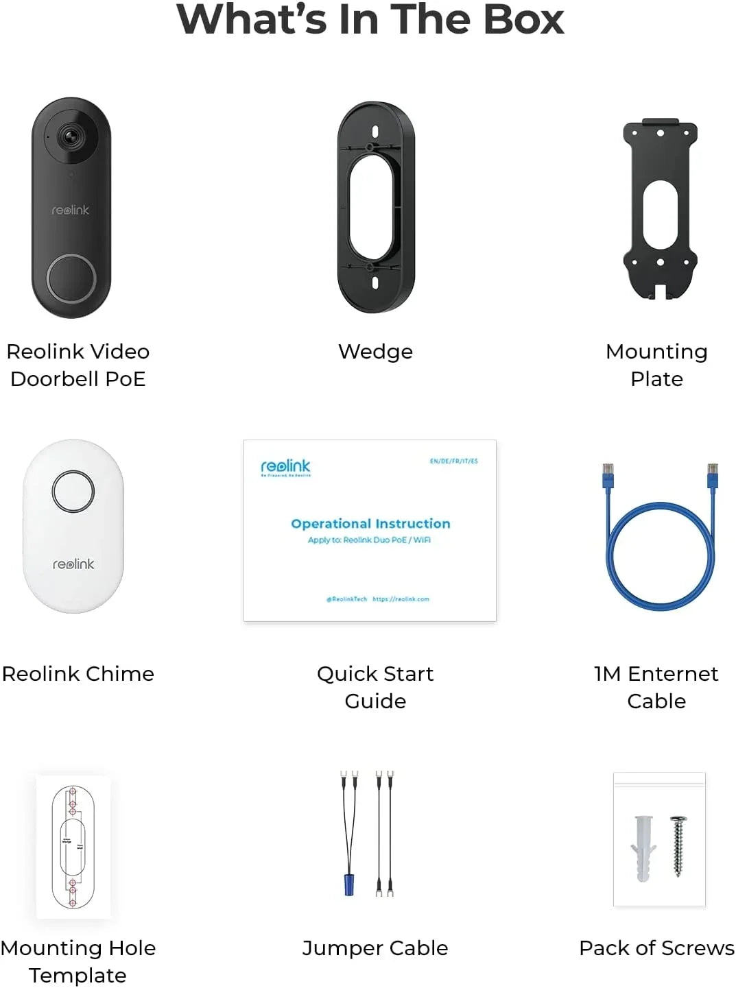 Reolink 2pcs Doorbell(PoE Version) 180" Diagonal, 5MP IP Security Camera with Chime, Secured Local Storage, No Monthly Fee