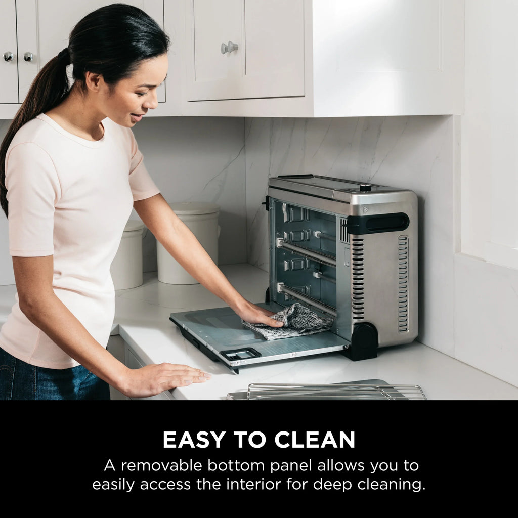 The Ninja Foodi Digital Air Fry Oven, Convection Oven, Toaster, Air Fryer, Flip-Away for Storage, 1800 watts, Stainless Steel, SP100